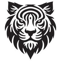Silhouette of Tiger Head Tribal Style vector