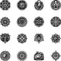 Set of Fertility And Feminine Symbol Glyph Icons vector