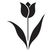 Silhouette of Single Tulip Flower vector