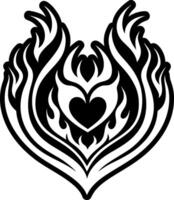 Burning heart icon in glyph style vector