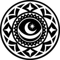 Crescent moon icon in filled style vector