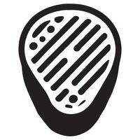 Grilled Steak Silhouette Illustration Design vector