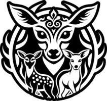 A solid style icon of doe fawn symbol vector