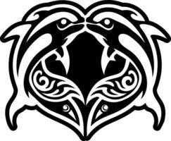 Dolphin icon in glyph style vector