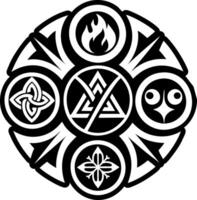 Elemental symbol icon in solid style vector