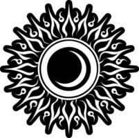 A solid style icon of eclipse symbol vector