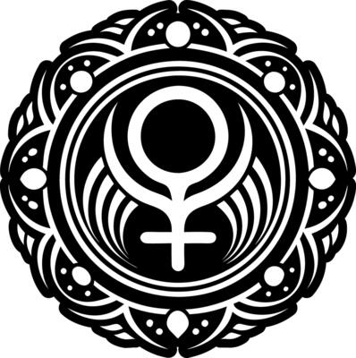 Glyph style icon of venus symbol