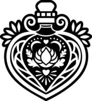 Filled icon depicting an old flask vector