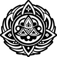 Oracle deck motif, glyph style icon vector