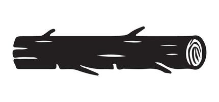 Silhouette illustration of a tree log for rustic designs vector