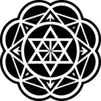 Filled icon of a sacred geometry symbol vector