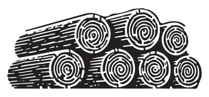 Stack of Timber Logs Ready for Processing vector
