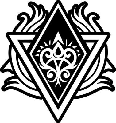 Sulfur triangle tattoo icon in glyph style
