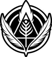 Truth feather icon in filled style vector