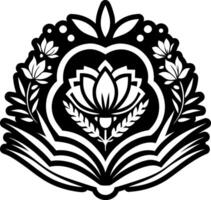 A glyph style icon depicting poetry book tattoo vector