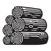 Stack of Logs Silhouette design Illustration for Rustic Designs vector