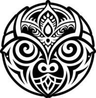 Filled icon of a polynesian tattoo vector