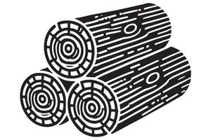 Stacked Logs Silhouette Illustration for Rustic Designs vector