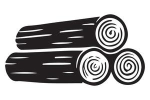 Stack of Logs Silhouette Illustration for Rustic Designs vector