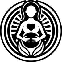 Glyph style icon depicting a pregnancy motif vector