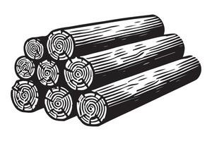 Stack of Logs Silhouette Illustration for Lumberjack Designs vector