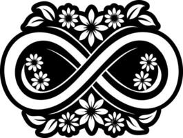 Infinity flower glyph tattoo icon vector