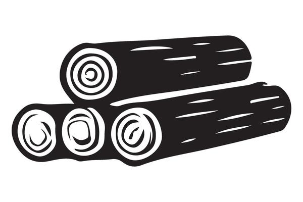 Stack of Logs Silhouette Illustration Graphic