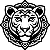 A solid style icon of lioness symbol vector