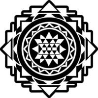Filled style icon of hindu yantra symbol vector