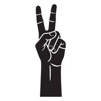 Peace Sign Hand Gesture Silhouette Illustration design vector