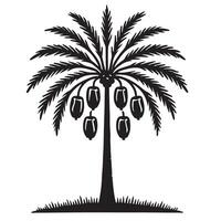 Simple Date Palm Tree Silhouette Illustration vector