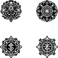 A glyph style icon of binding rune symbol vector
