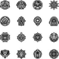 A solid style icon of rune symbol vector