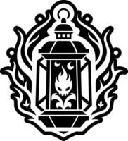 Haunted lantern icon in glyph style vector