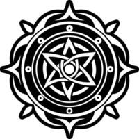 A glyph style icon of magic rune symbol vector