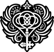Mystic key icon in glyph style vector