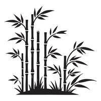 Bamboo Forest Silhouette Illustration Design vector