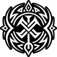 A solid style icon of courage rune symbol vector