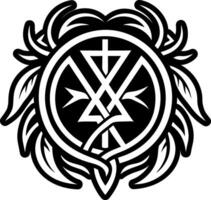 A filled style icon of rune growth symbol vector