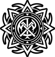 A solid style icon of ancient sigil symbol vector