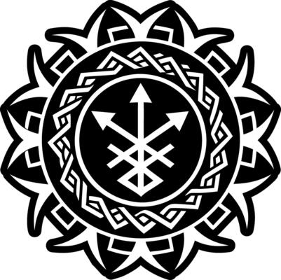 Magical seal icon in glyph style