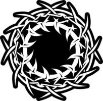 Thorn crown symbol icon in solid style vector