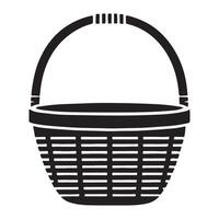 Wicker Basket Silhouette Icon for Rustic Designs vector