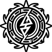 A solid style icon of storm rune symbol vector