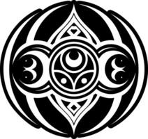 A filled style icon of triple moon symbol vector