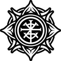 A solid style icon of rune artwork symbol vector