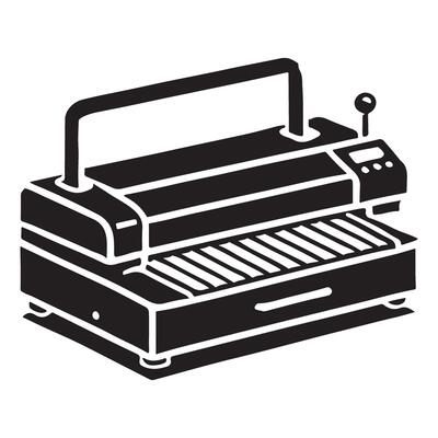 Laminator Machine Silhouette Illustration for Office Supplies
