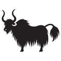 Yak Silhouette Illustration for Design Projects vector