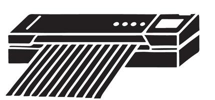 Paper Shredder Machine Silhouette Illustration vector