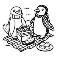 Penguin Coloring Pages Smooth vector